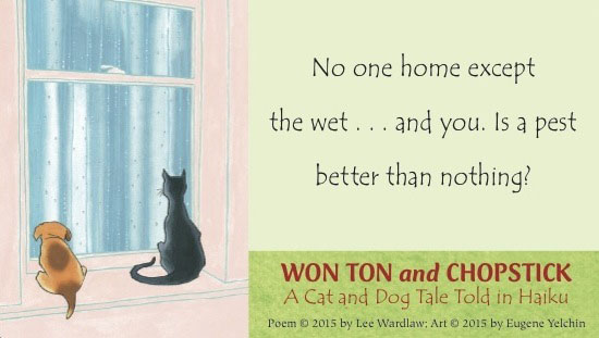 sample image from won ton and chop stick a cat and dog tale told in Haiku book